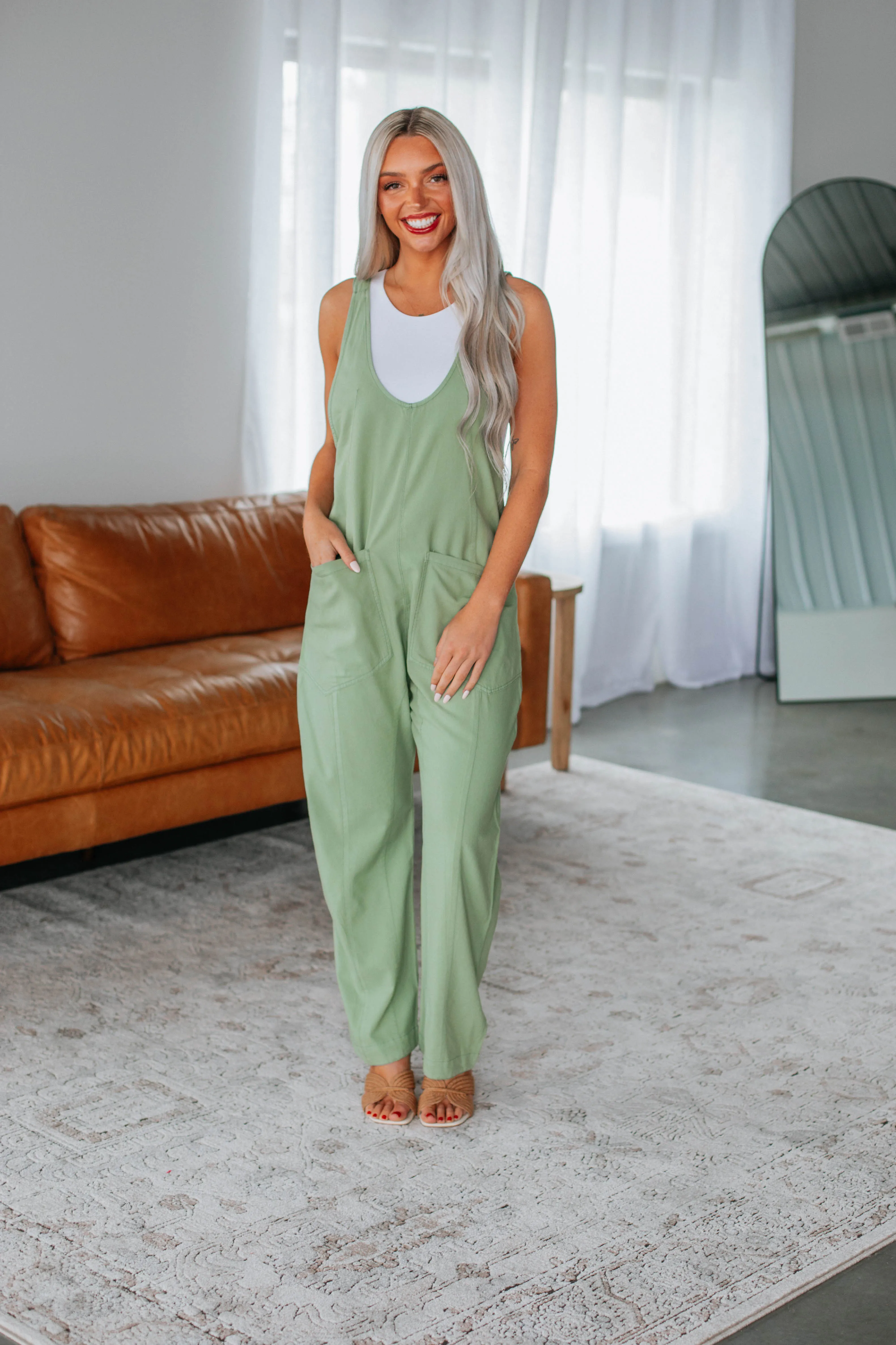 Allison Jumpsuit - Pear