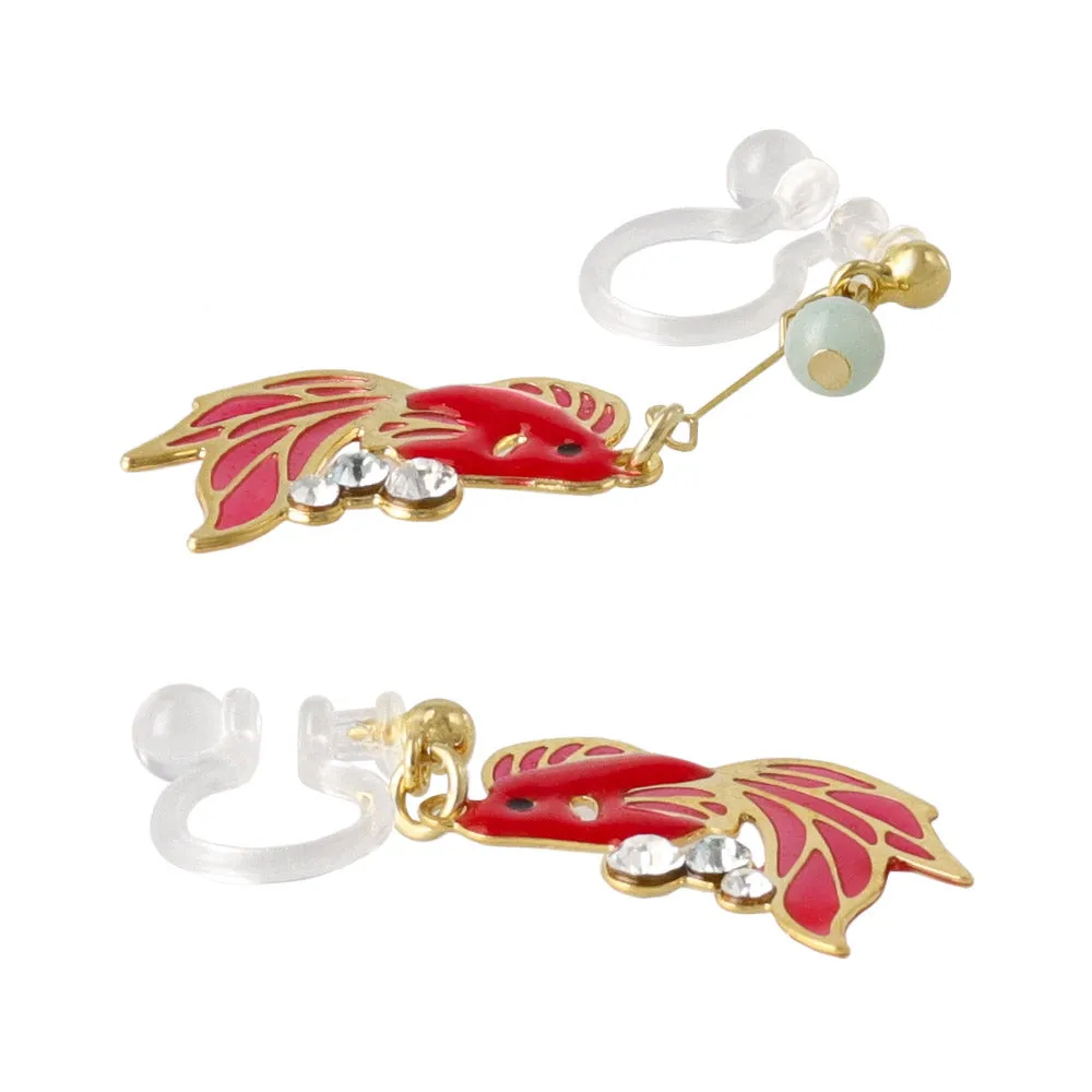 Asymmetrical Goldfish Invisible Clip Ons