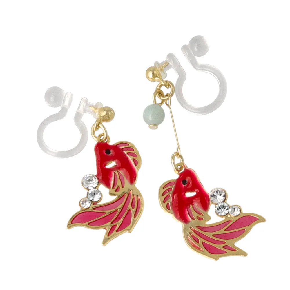 Asymmetrical Goldfish Invisible Clip Ons