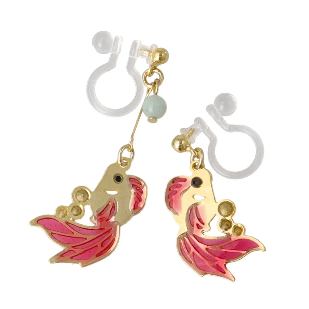 Asymmetrical Goldfish Invisible Clip Ons