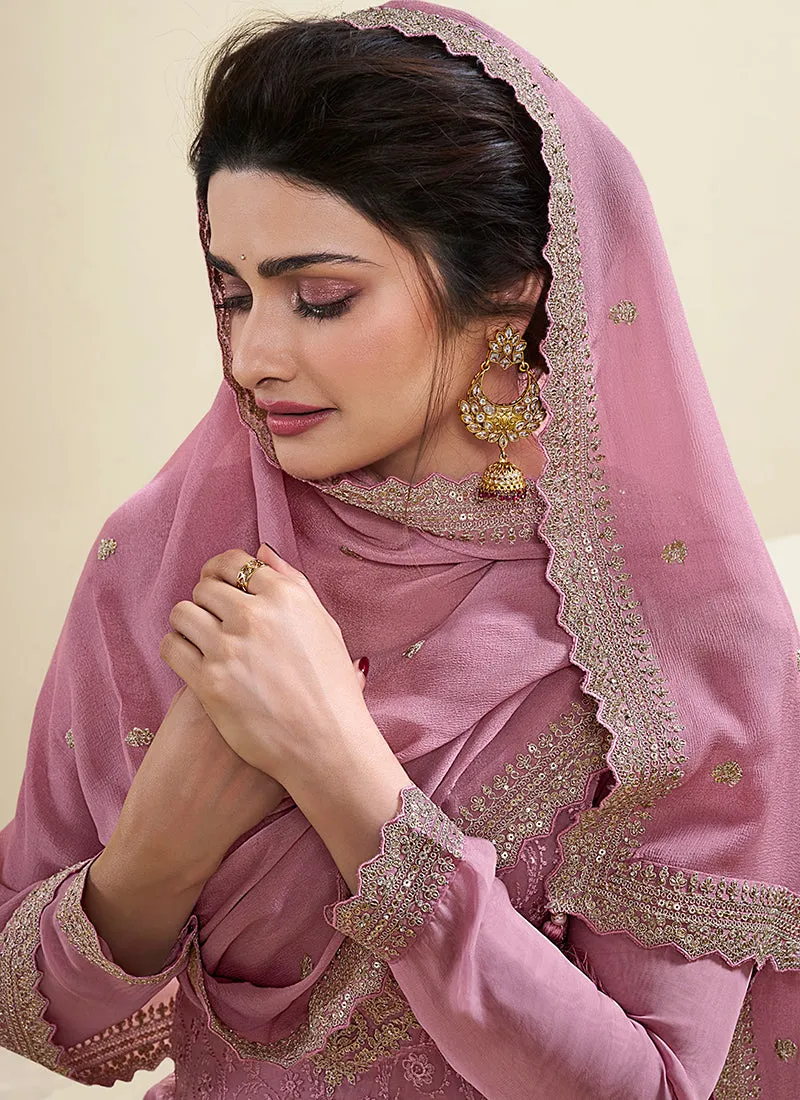 Blush Pink Chikankari Embroidered Pakistani Pant Suit