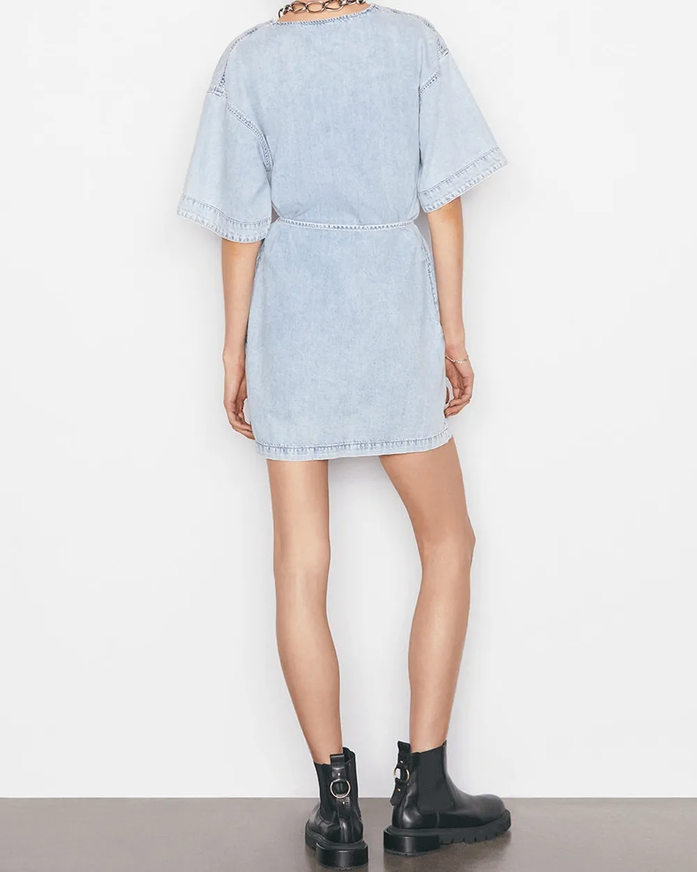 Breezy Chambray Belted Mini Dress