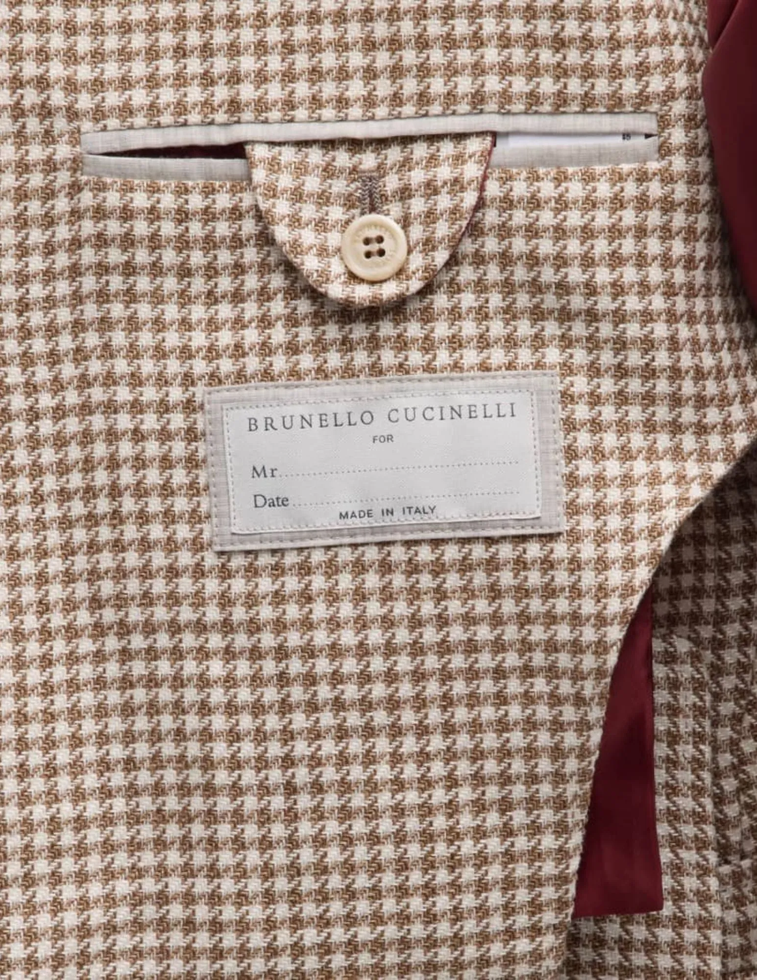 Brown and Beige Houndstooth Sportcoat