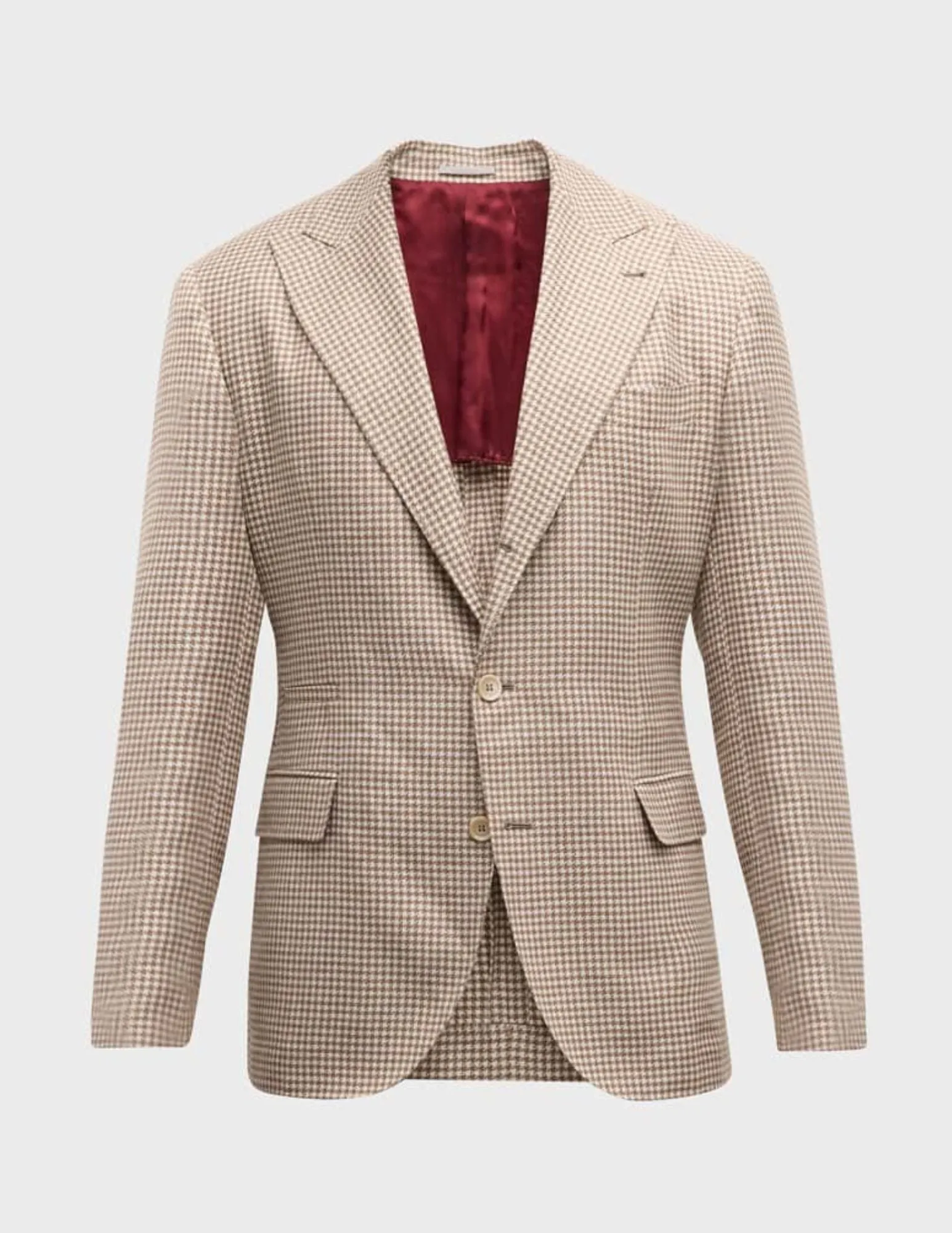Brown and Beige Houndstooth Sportcoat
