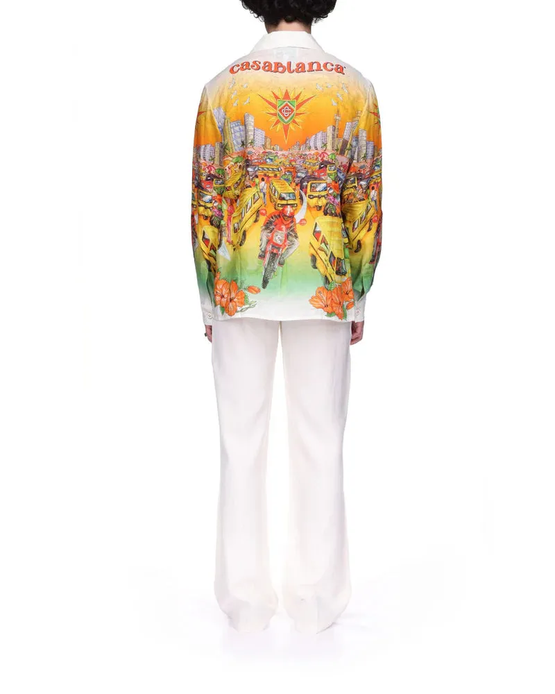 Casablanca Cuban Collar Long Sleeve Shirt/Traffic