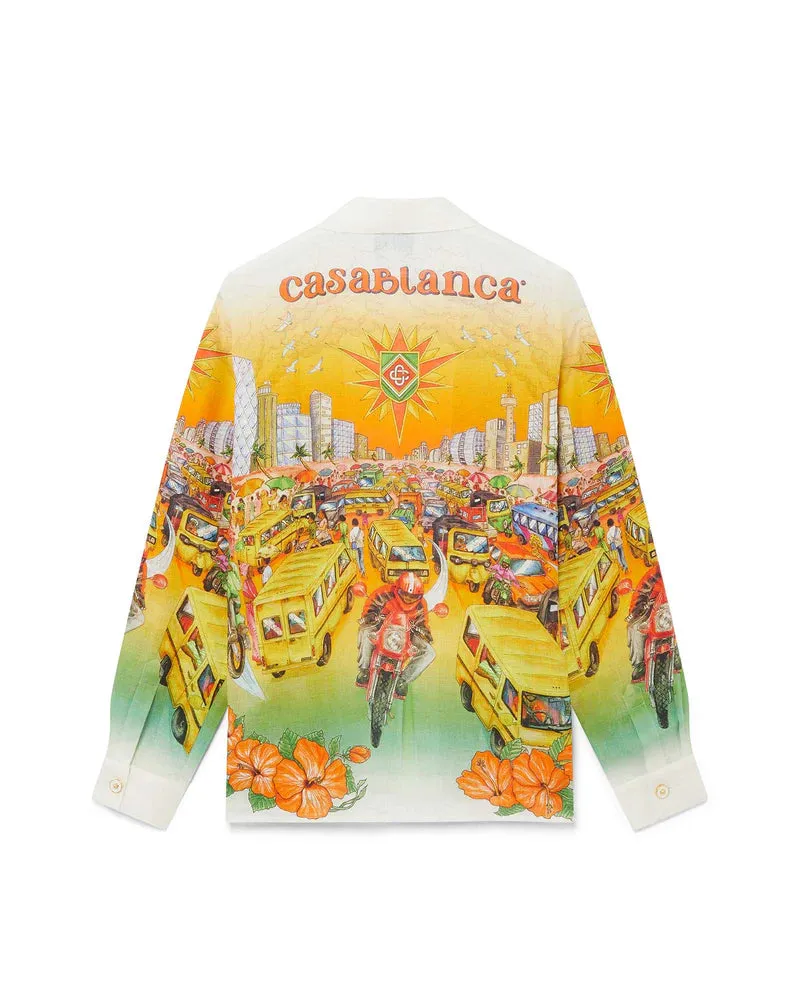 Casablanca Cuban Collar Long Sleeve Shirt/Traffic