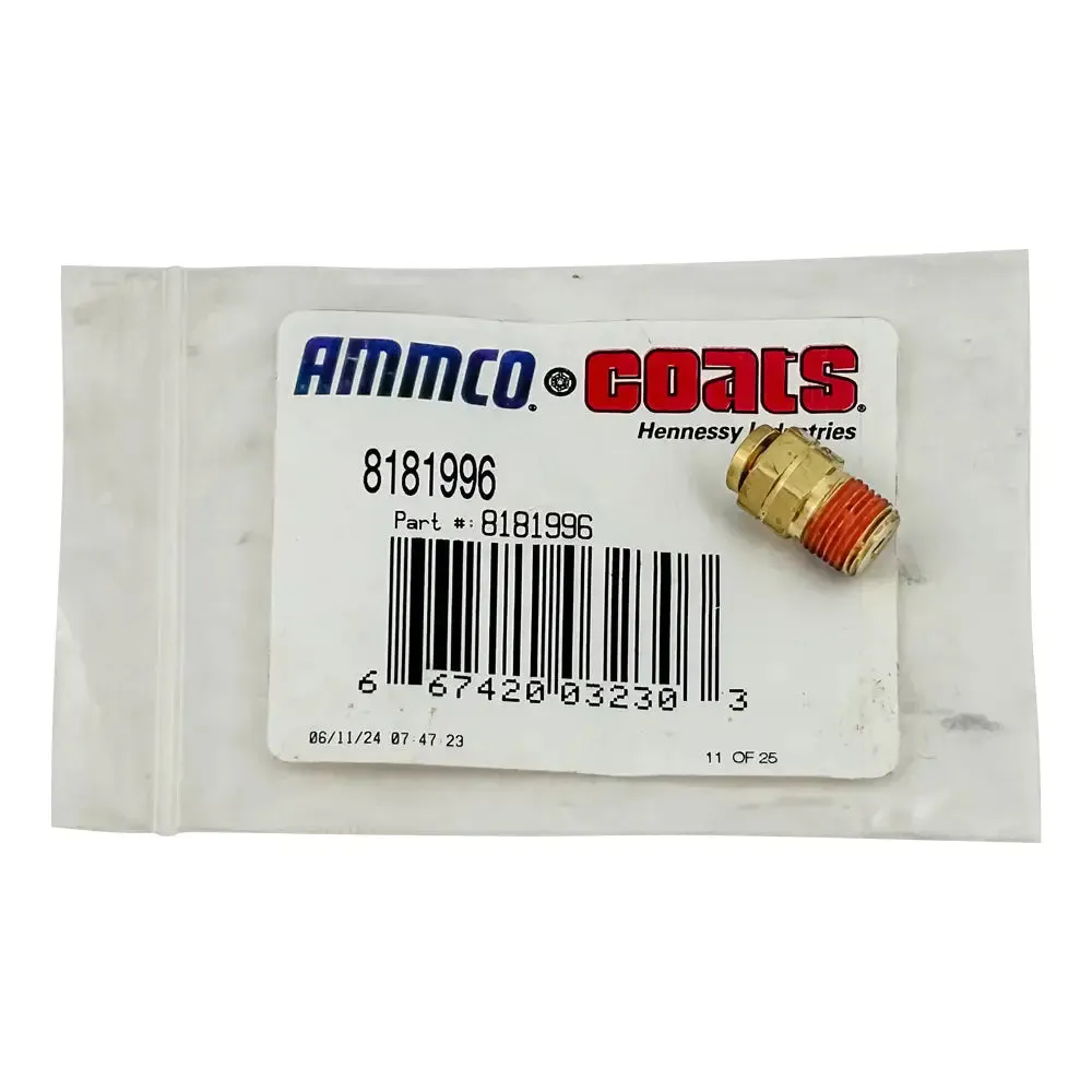 Coats OEM Brass Fitting - 1/8 NPT Male Straight with Push Lock