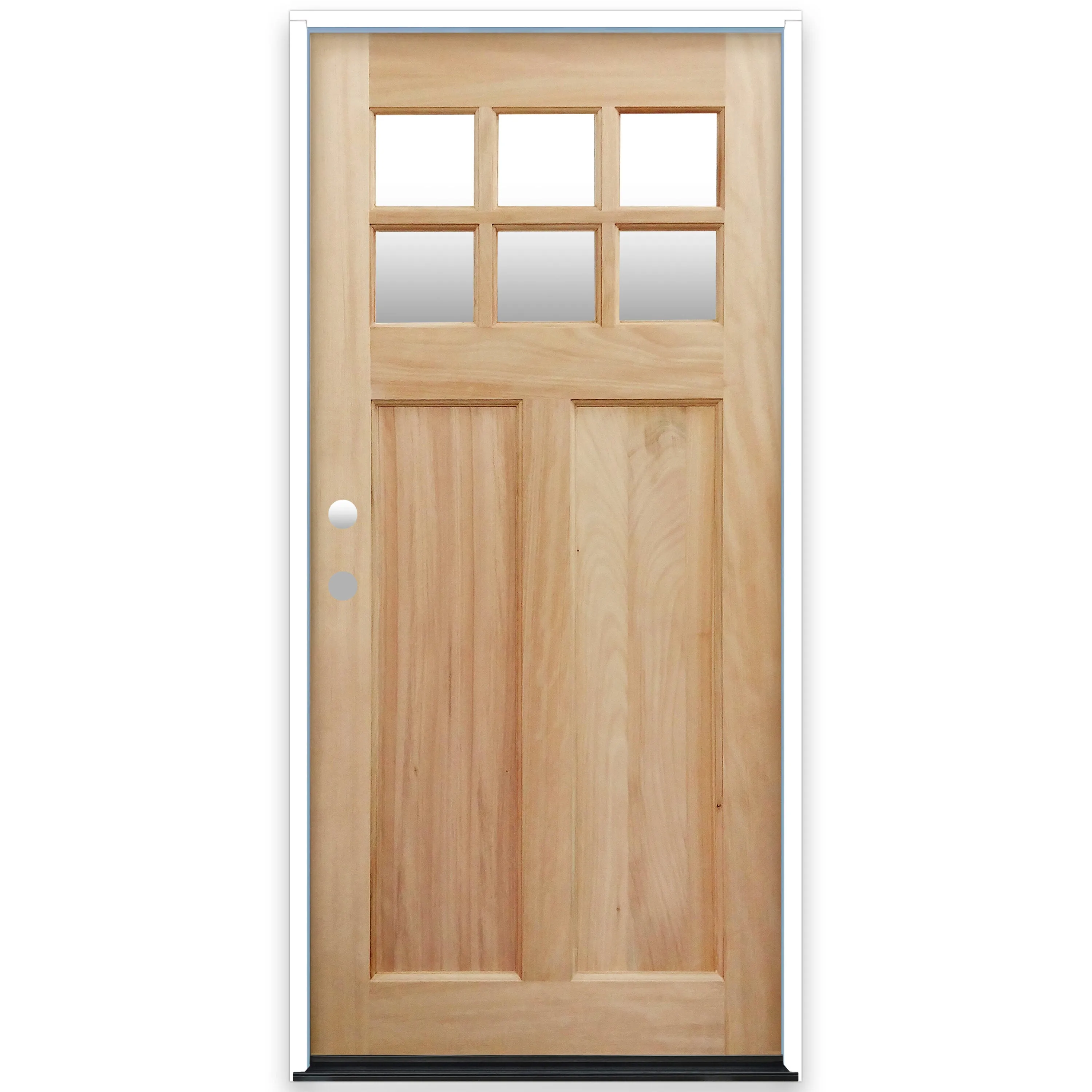 Creative Entryways 36x80 Craftsman Prehung Mahogany Front Door with Clear Glass
