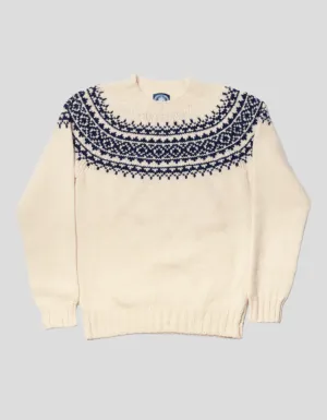 CREW NECK SKI SWEATER - CREAM