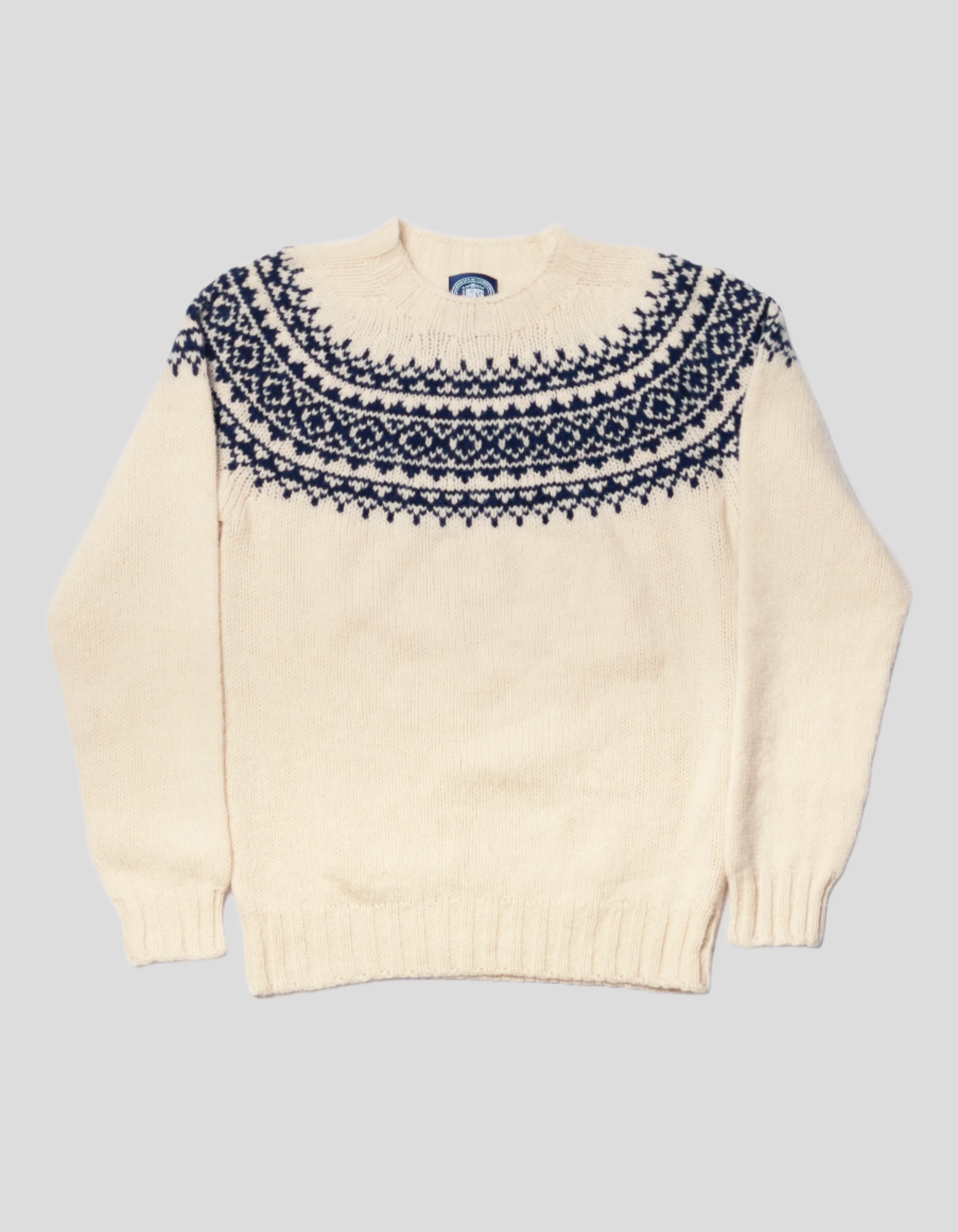 CREW NECK SKI SWEATER - CREAM