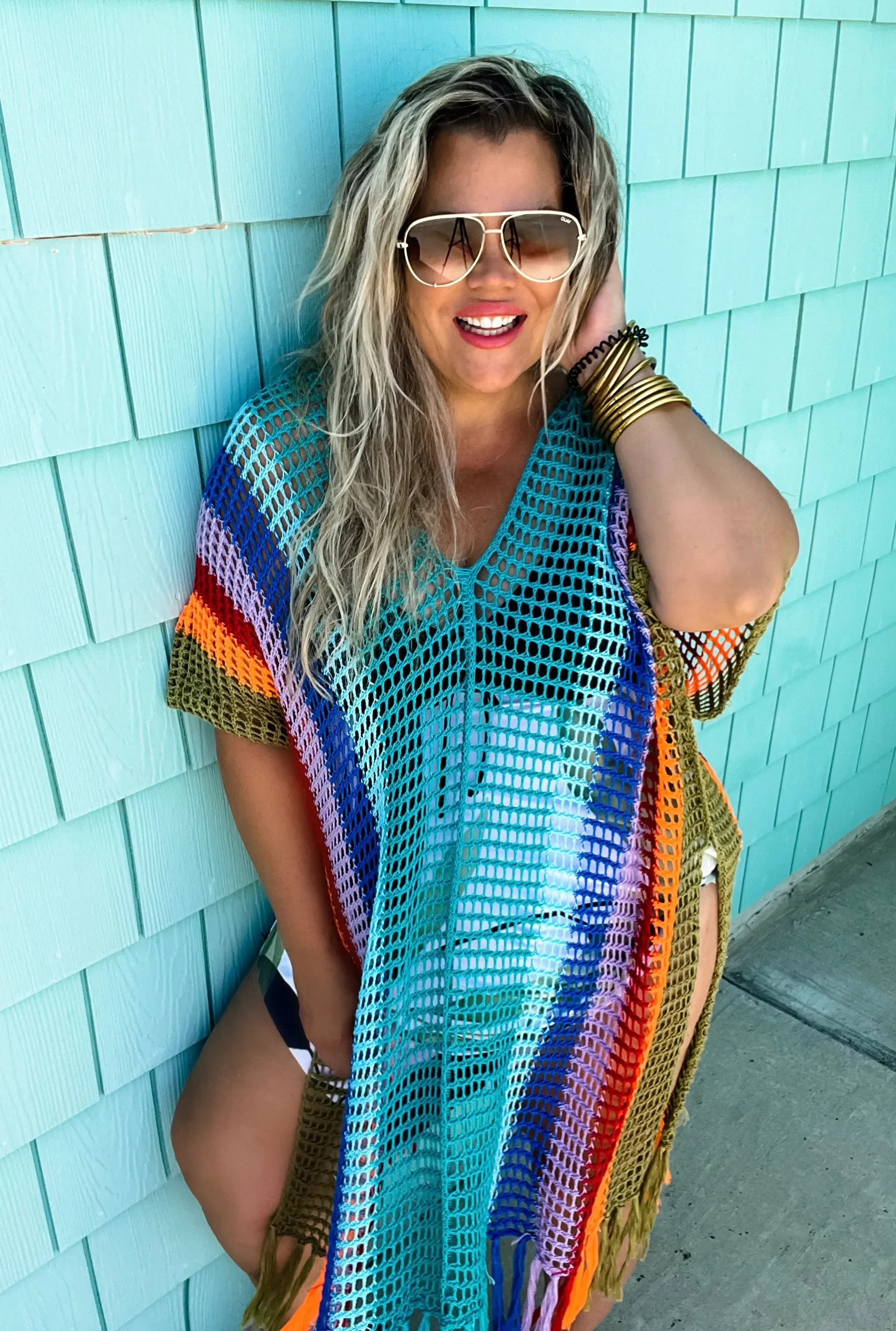 Crochet Rainbow Cover-Up - Summer Poncho by Blakeley