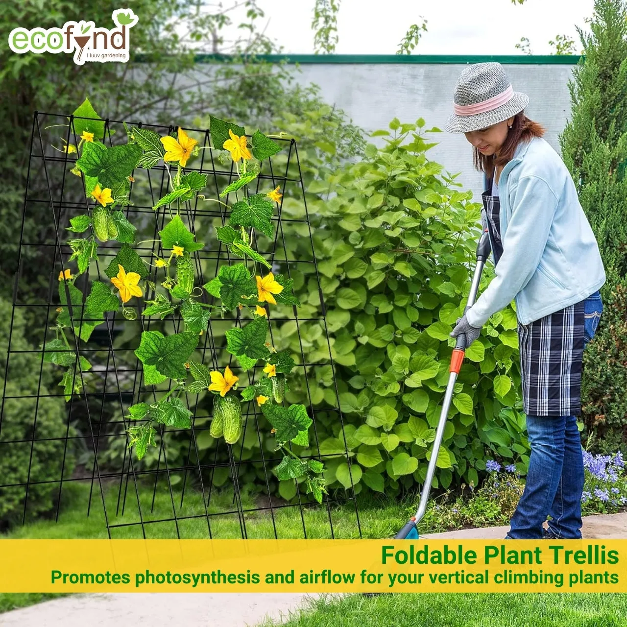 Foldable A-Frame Garden Trellis