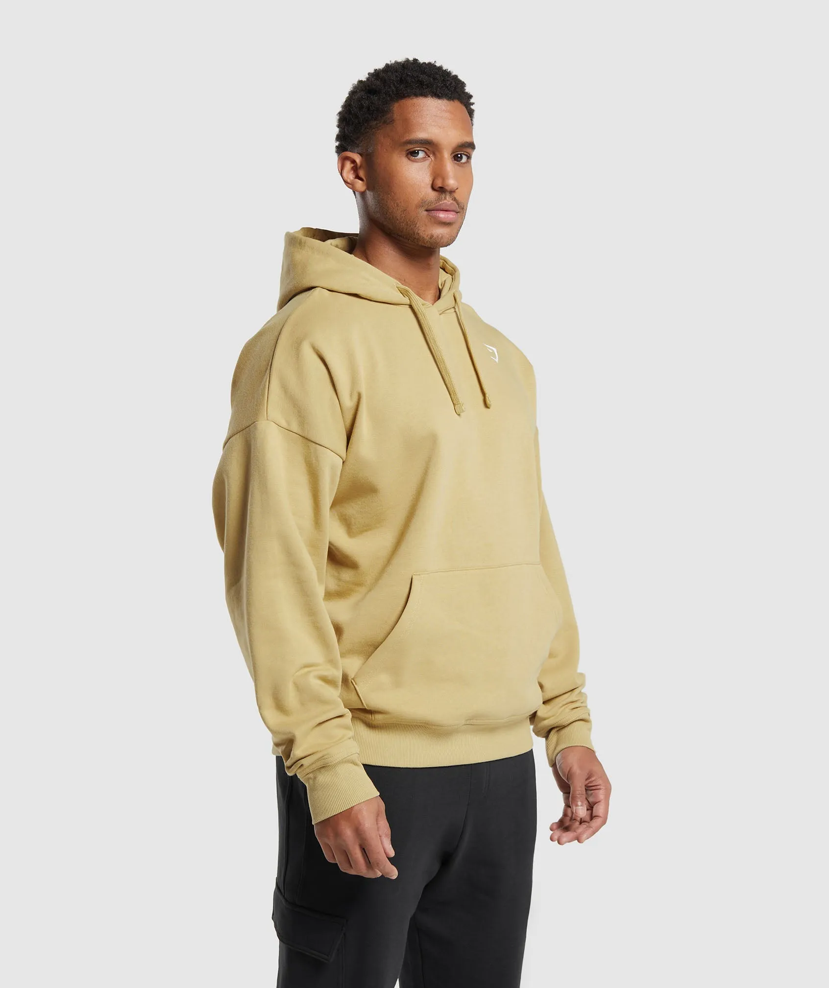 Gymshark Crest Oversized Hoodie - Khaki Yellow