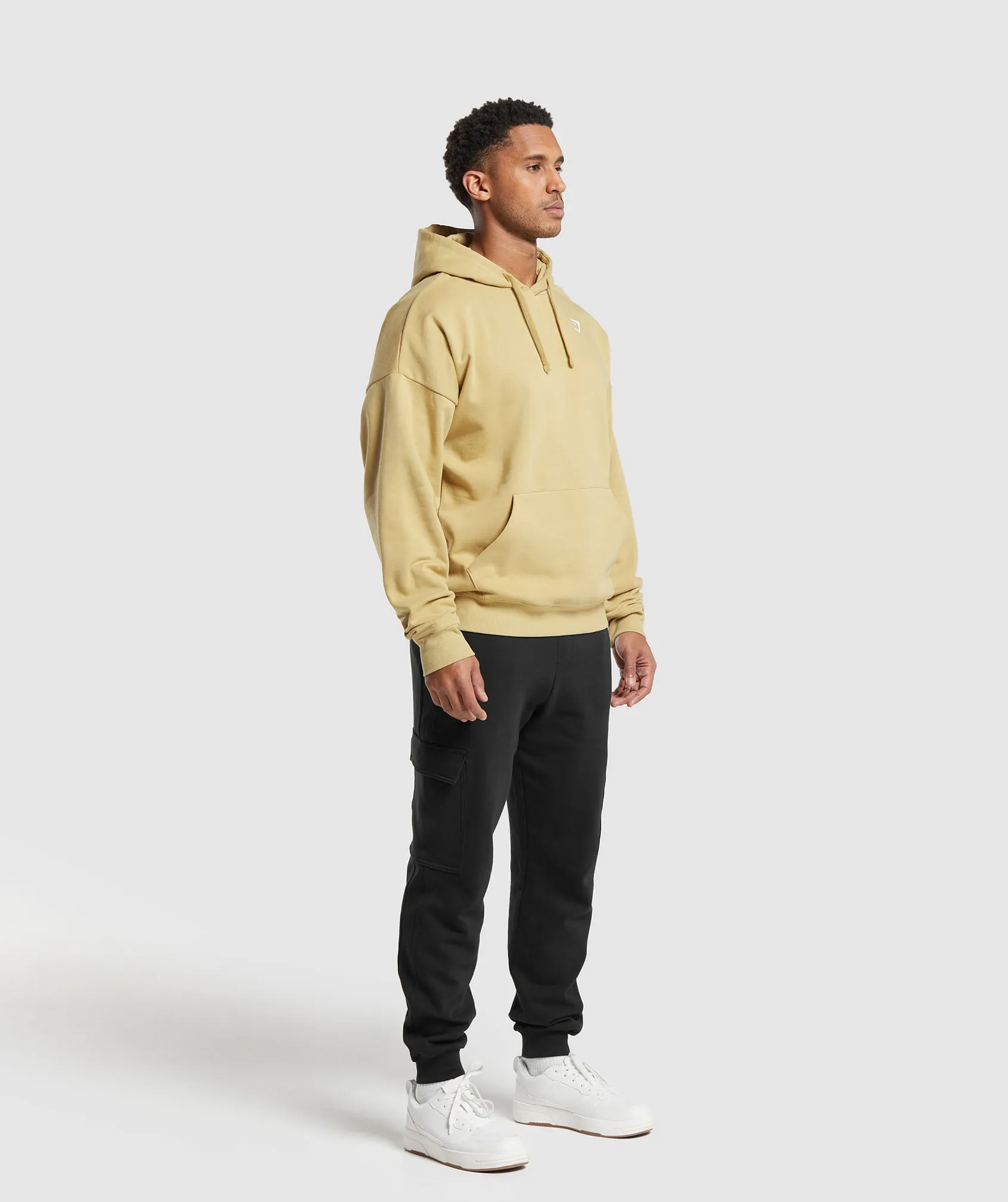 Gymshark Crest Oversized Hoodie - Khaki Yellow