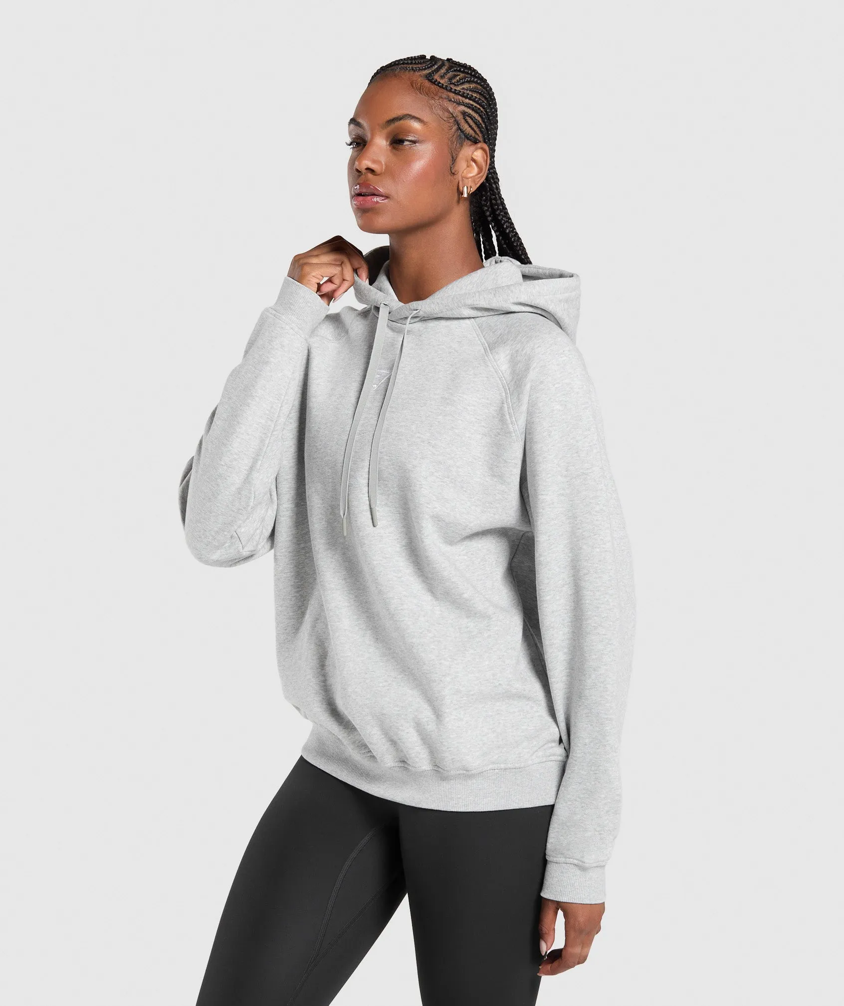 Gymshark Training Oversized Fleece Hoodie - Light Grey Core Marl