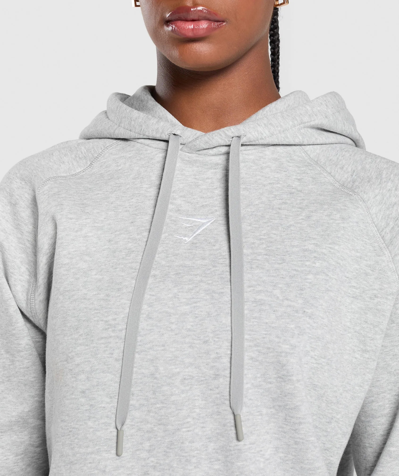 Gymshark Training Oversized Fleece Hoodie - Light Grey Core Marl