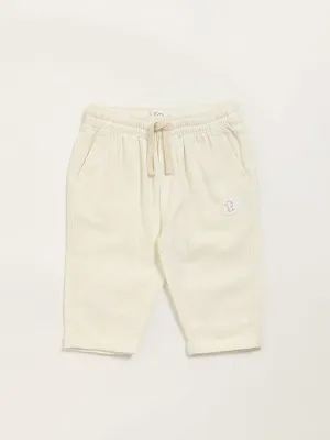 HOP Baby Off-White Solid Pants