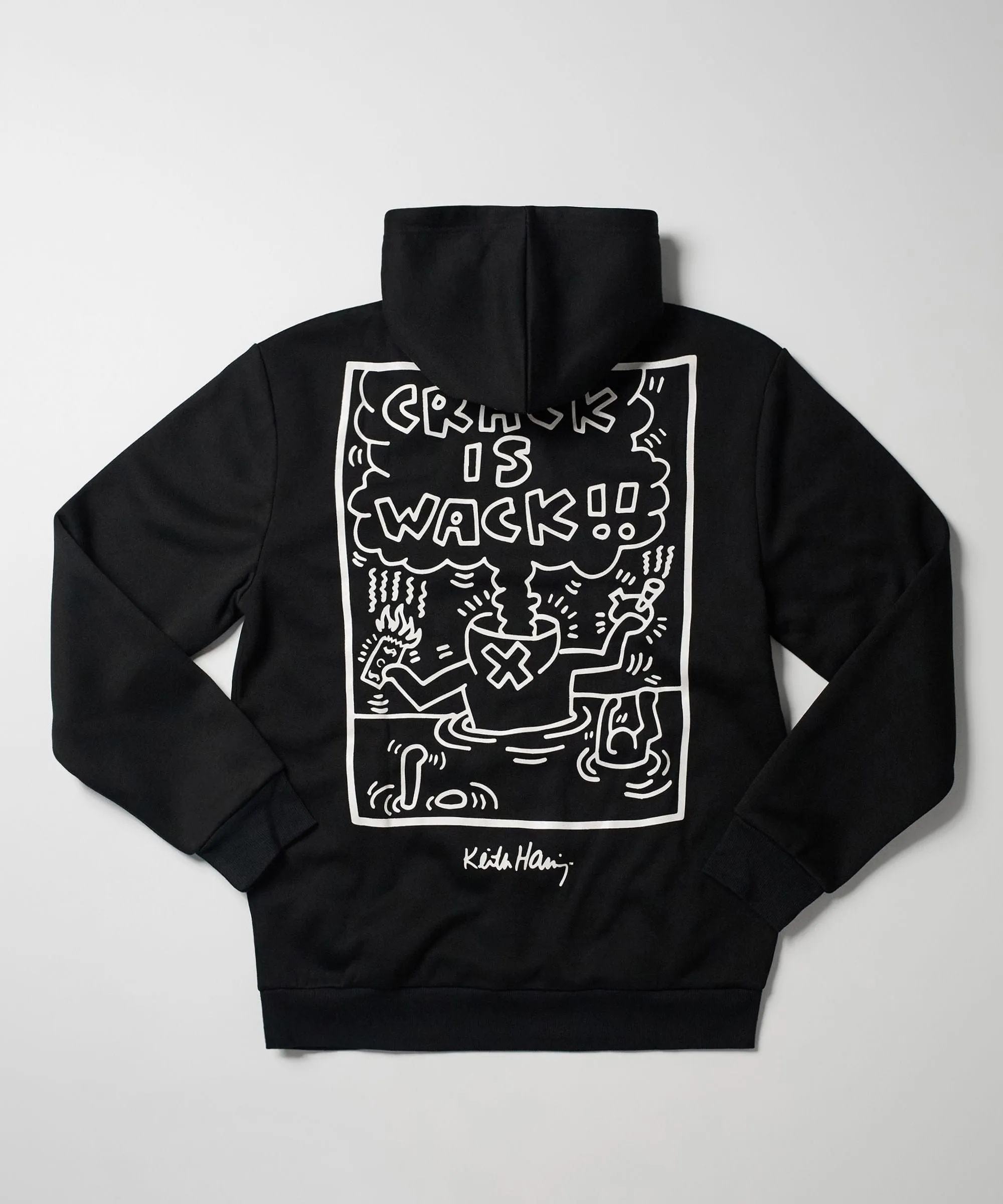 Keith Haring Crack Is Wack Hoodie - Black