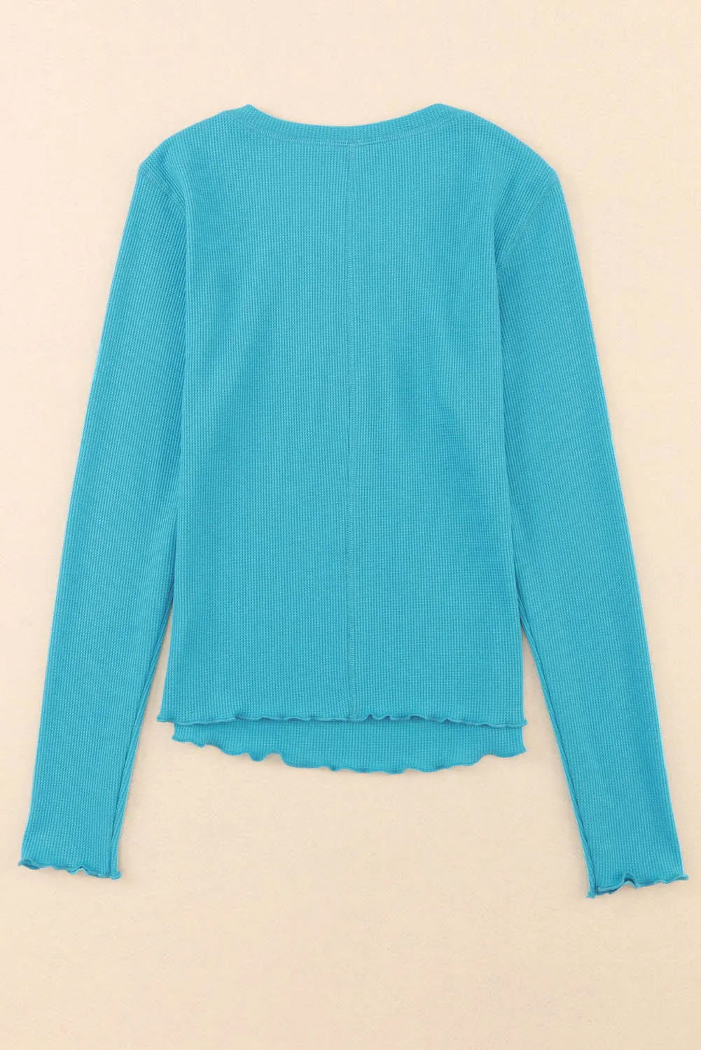 Knit Long Sleeve Henley Top
