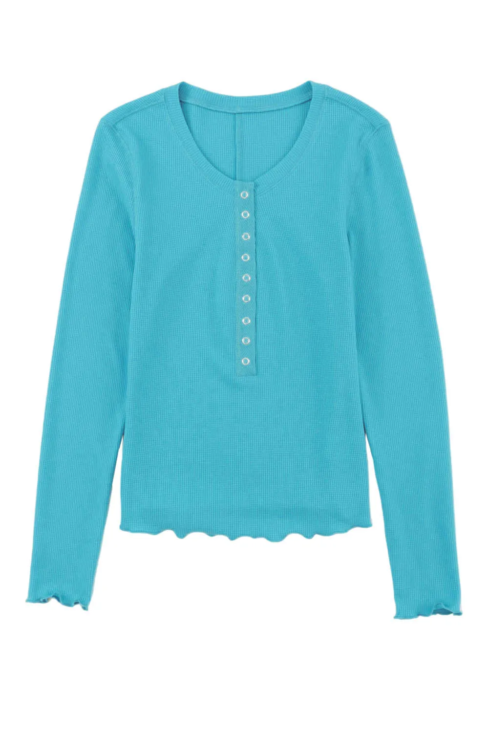 Knit Long Sleeve Henley Top
