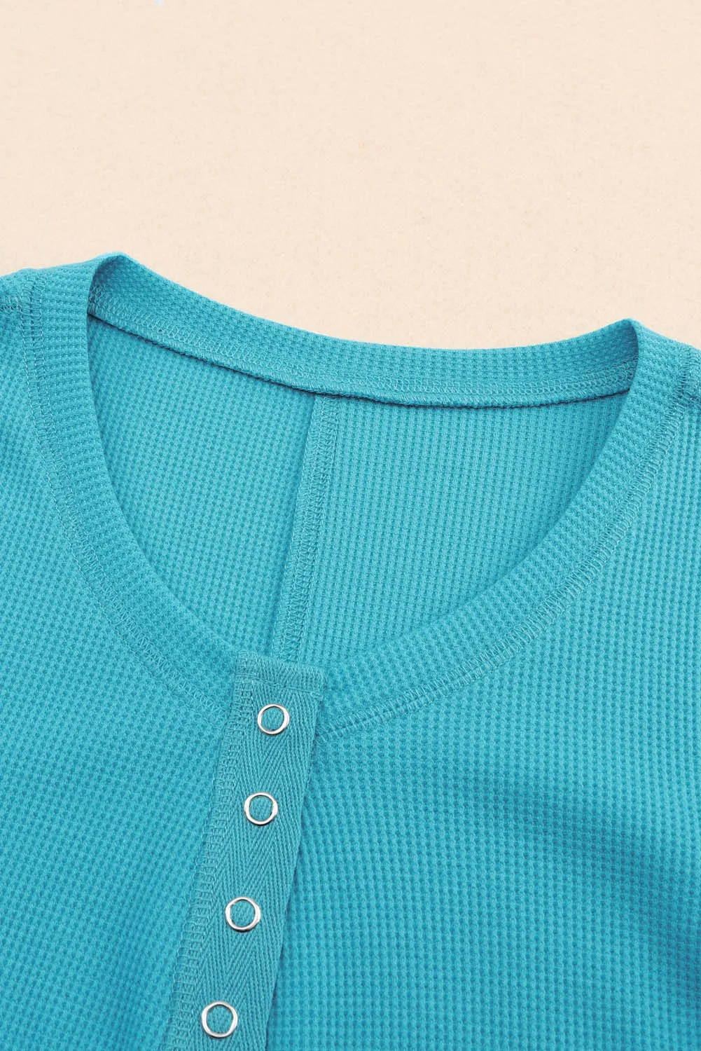 Knit Long Sleeve Henley Top