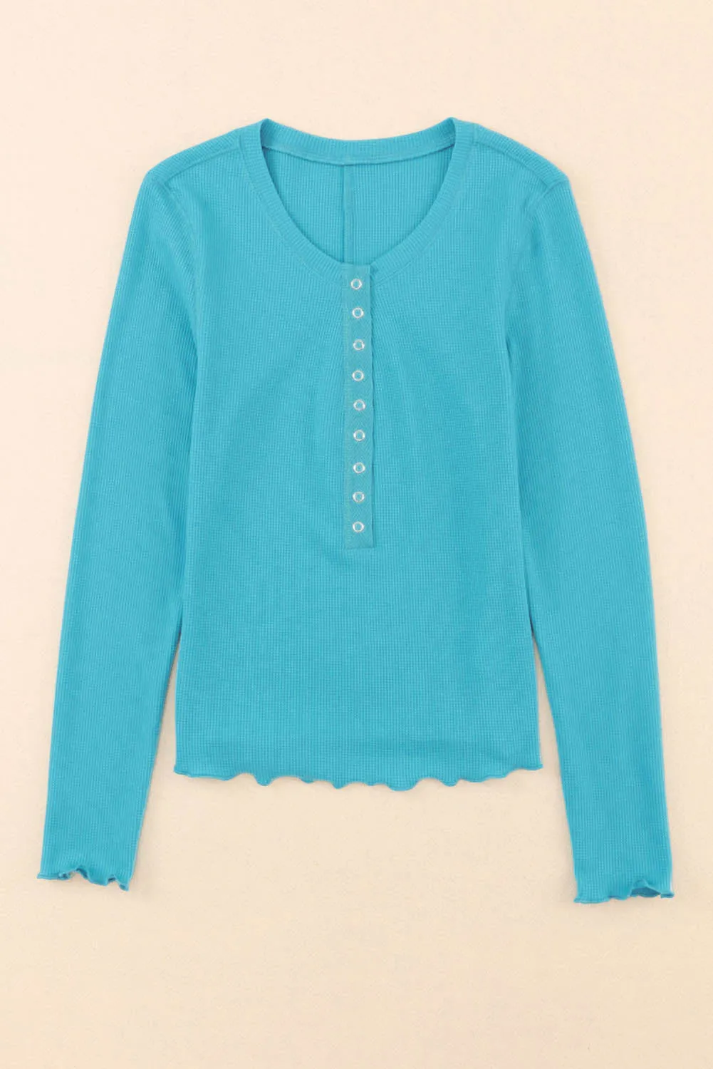 Knit Long Sleeve Henley Top