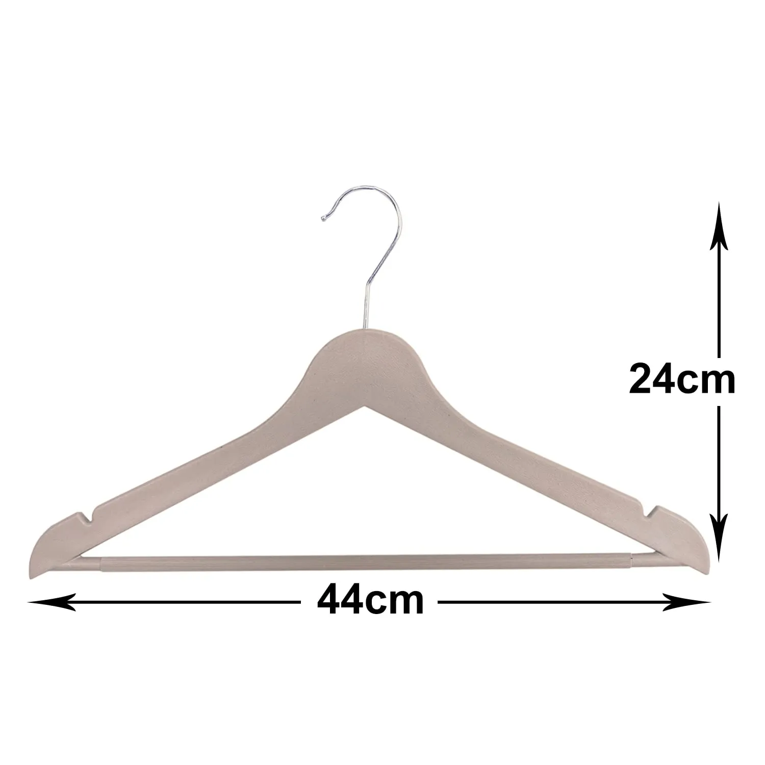Kuber Industries Hanger|Durable & Lightweight Coat and Clothes Hangers|Notches Wardrobe Organization with 360 Degree Swivel Hook|Pack of 3 (Cream)