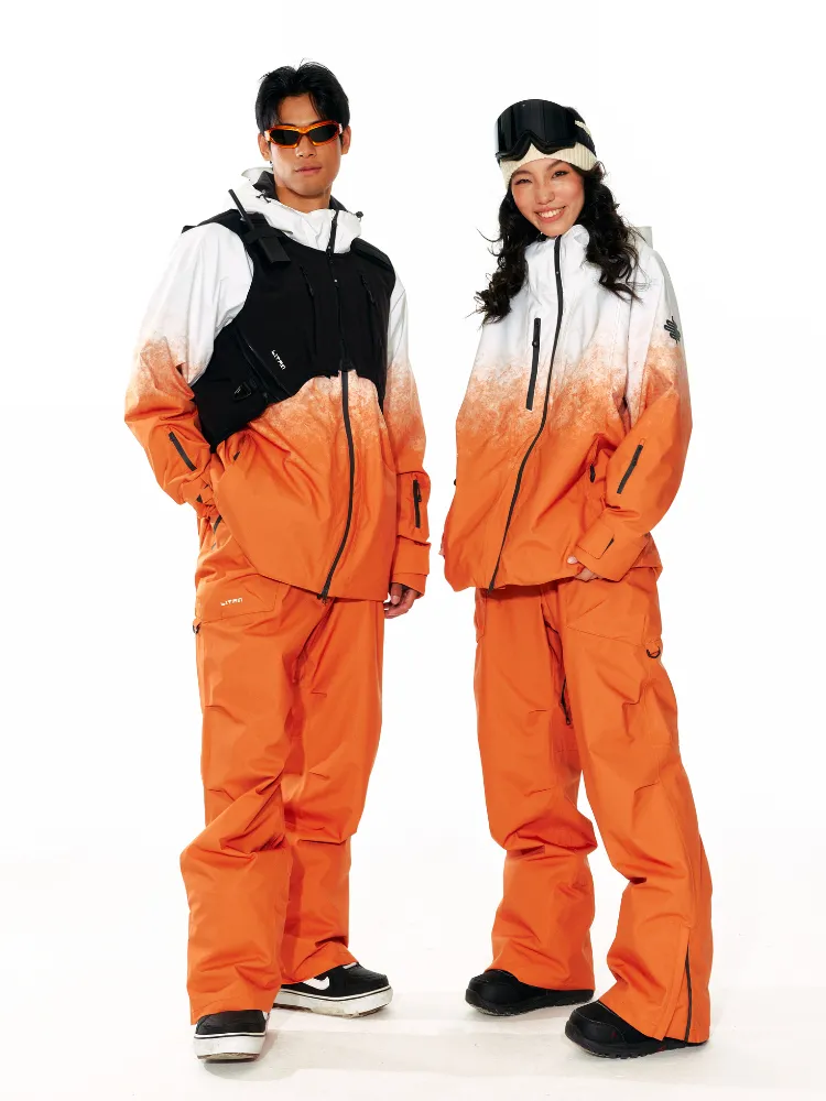 Unisex LITAN Alpine Orange Teflon Suspender Pants