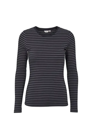 Ludmilla LS Tee - Blackened pearl / black