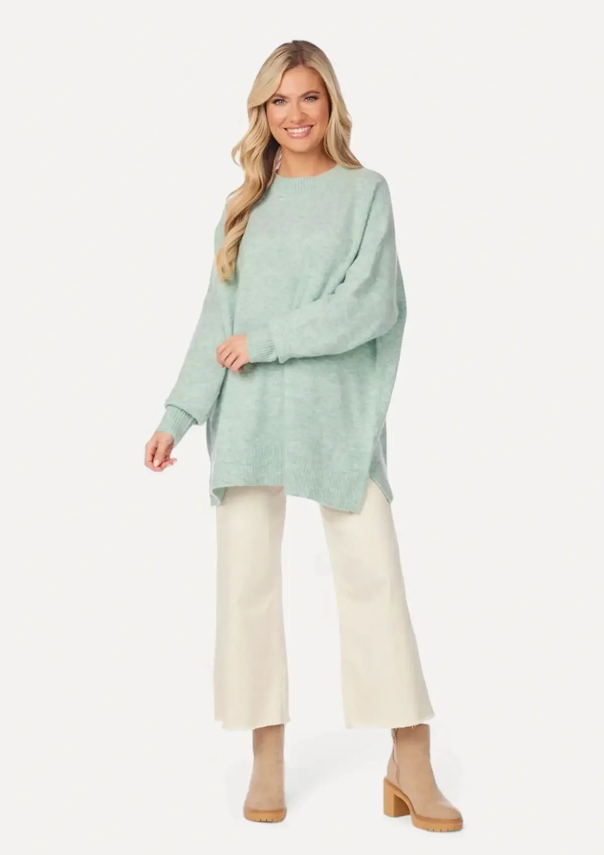 Monica Crew Neck Sweater - Green