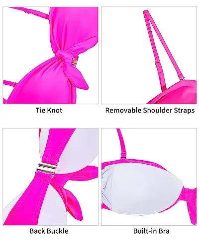 O-Ring Swimsuit Bandeau Bikini Tops