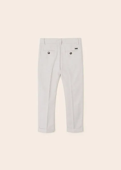 Tailored Linen Pants, Stone, 3514
