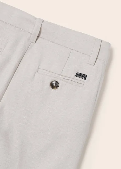 Tailored Linen Pants, Stone, 3514