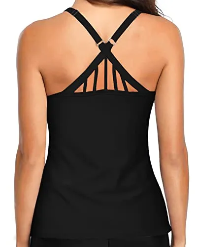 Tankini Swim Top for Women Modest Athletic Swimsuit No Bottom