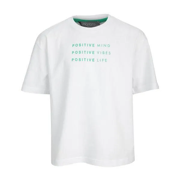 WHITE GREEN SHORT SLEEVE T-SHIRT FOR BOYS