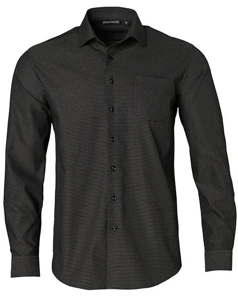 Winning Spirit Ascot Mens Long Sleeve Dot Jacquard Stretch Shirt (M7400L)