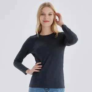 Women's Merino 170g Classic All-Season Base Layer Crew Charcoal Gray