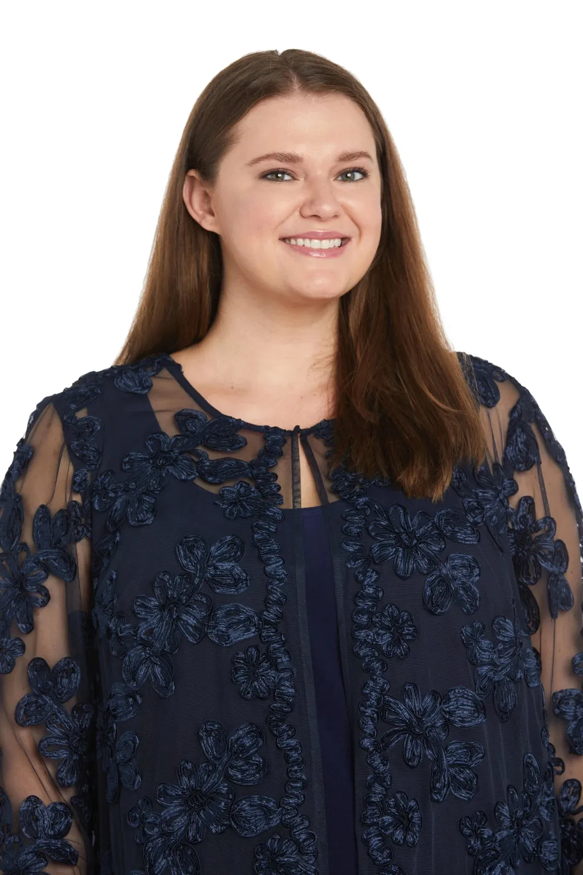 Women's Plus Size Floral Embroidered Mother of the Bride Pant suits