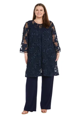 Women's Plus Size Floral Embroidered Mother of the Bride Pant suits