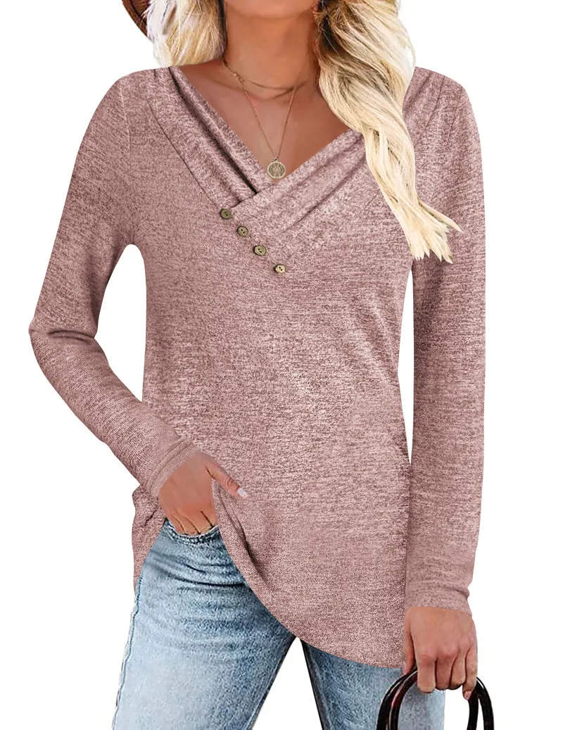 Zeagoo Women's Casual Tunic Tops Long Sleeve Shirts