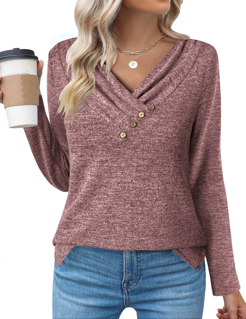 Zeagoo Women's Casual Tunic Tops Long Sleeve Shirts