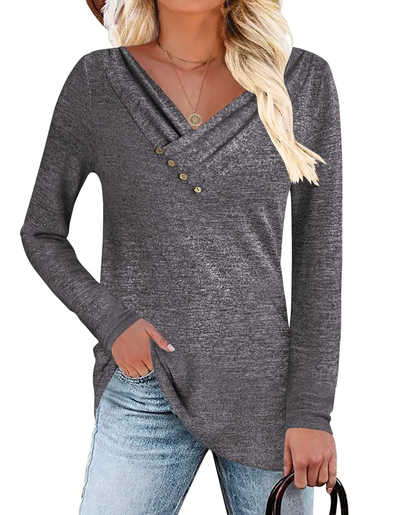 Zeagoo Women's Casual Tunic Tops Long Sleeve Shirts
