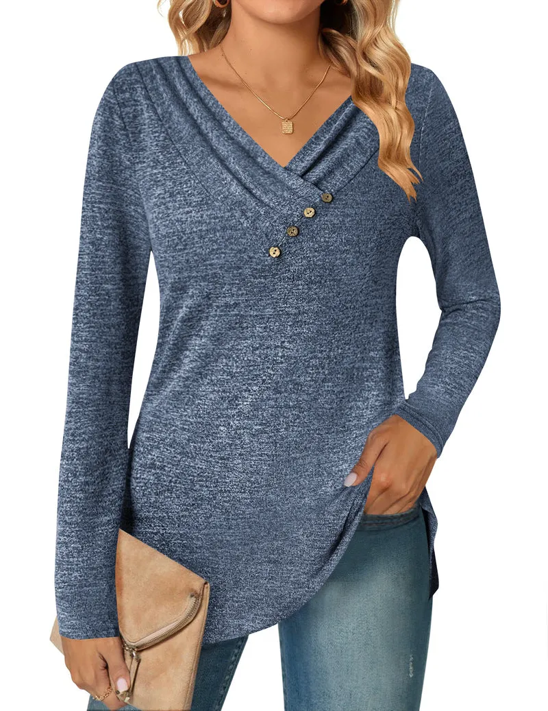 Zeagoo Women's Casual Tunic Tops Long Sleeve Shirts