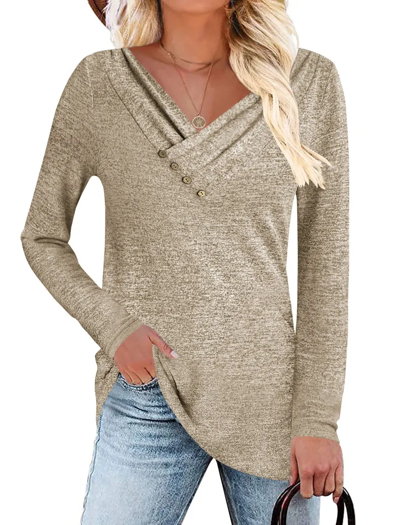 Zeagoo Women's Casual Tunic Tops Long Sleeve Shirts