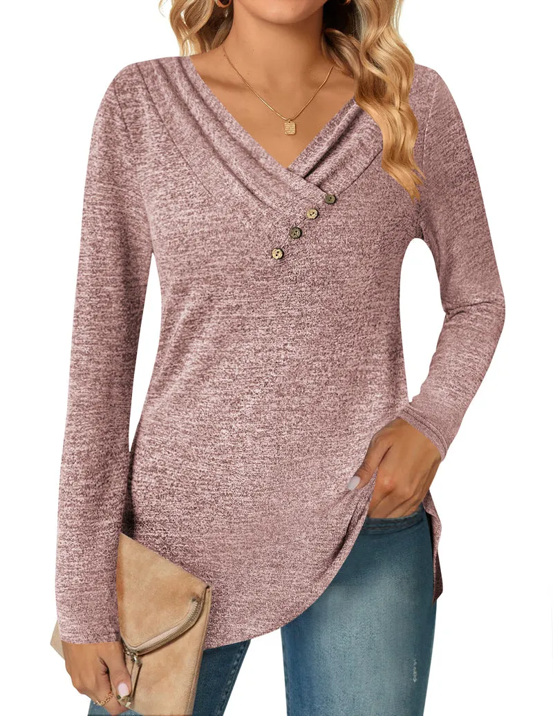Zeagoo Women's Casual Tunic Tops Long Sleeve Shirts