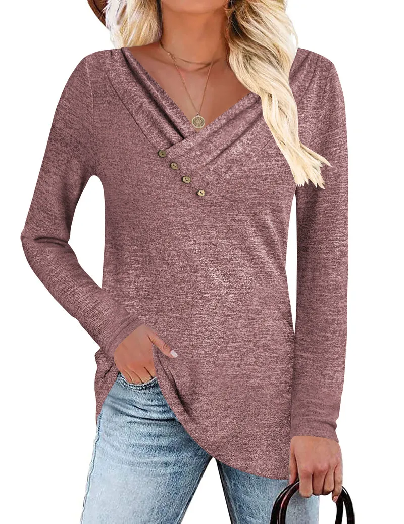Zeagoo Women's Casual Tunic Tops Long Sleeve Shirts