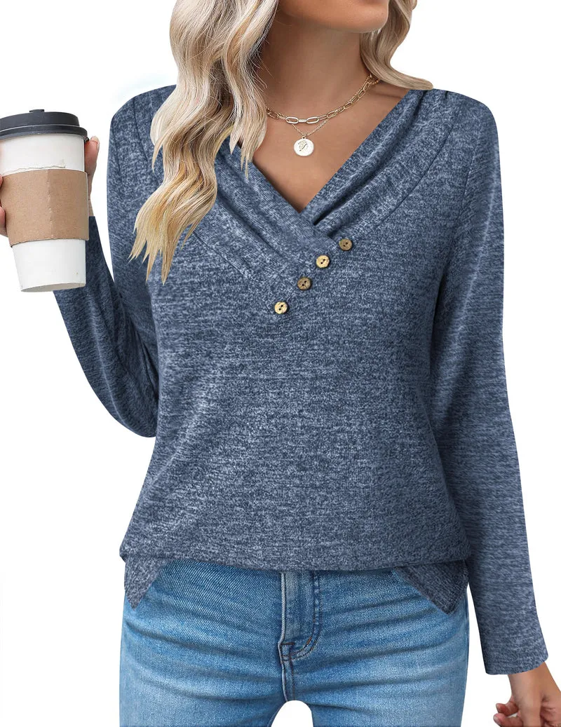 Zeagoo Women's Casual Tunic Tops Long Sleeve Shirts