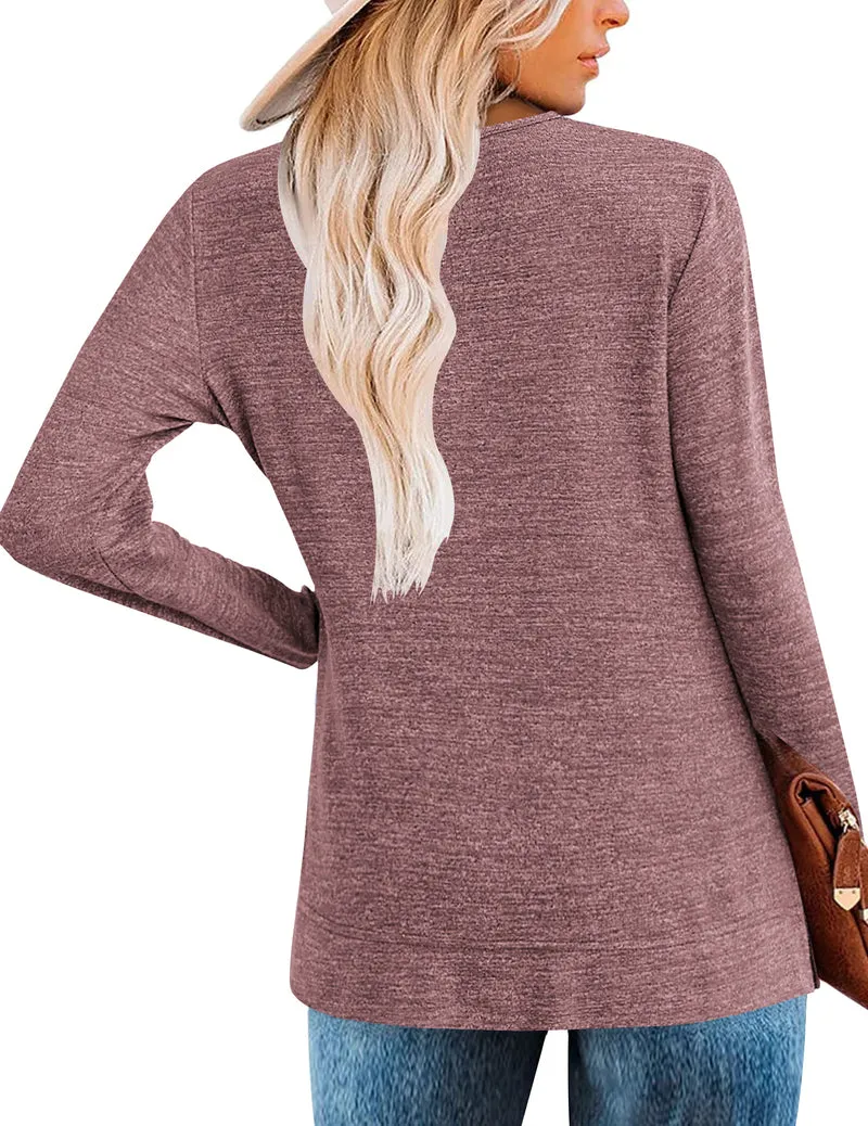 Zeagoo Women's Casual Tunic Tops Long Sleeve Shirts