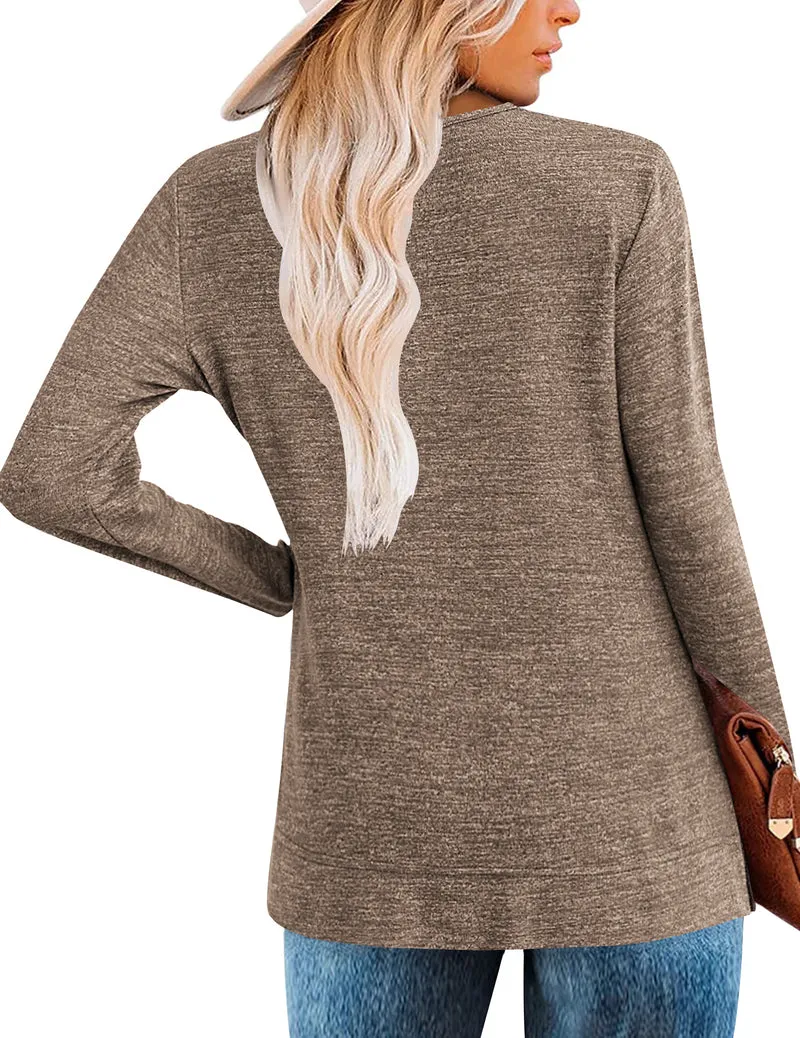 Zeagoo Women's Casual Tunic Tops Long Sleeve Shirts
