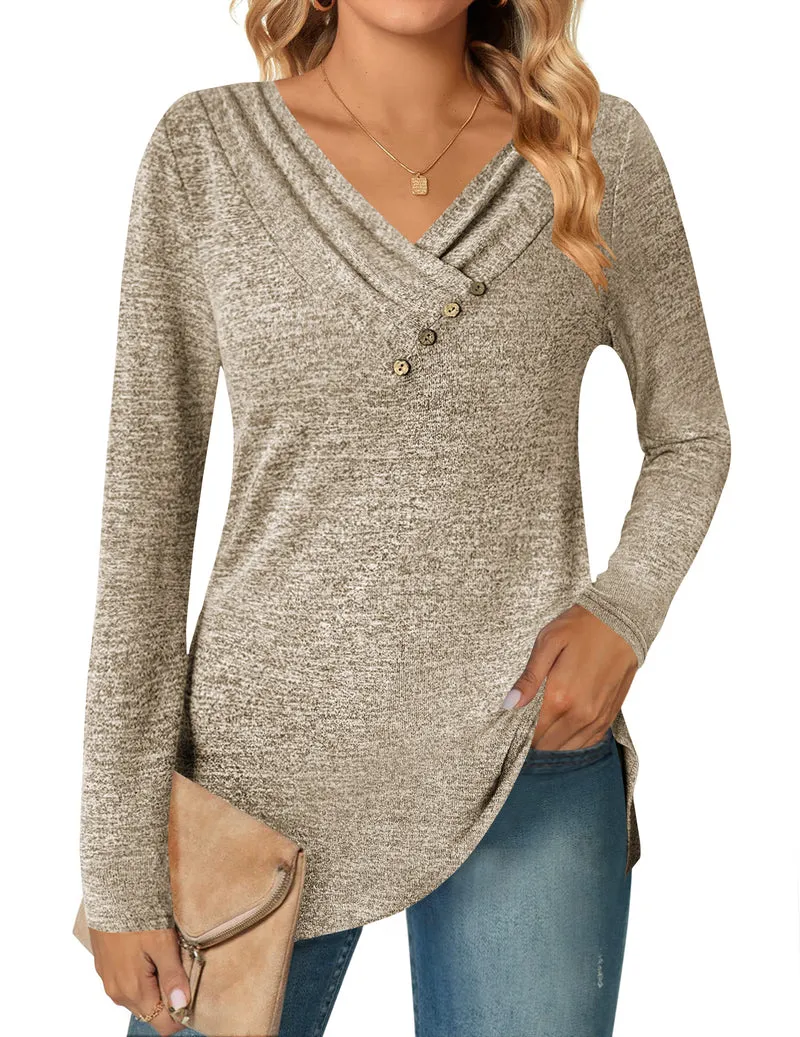 Zeagoo Women's Casual Tunic Tops Long Sleeve Shirts